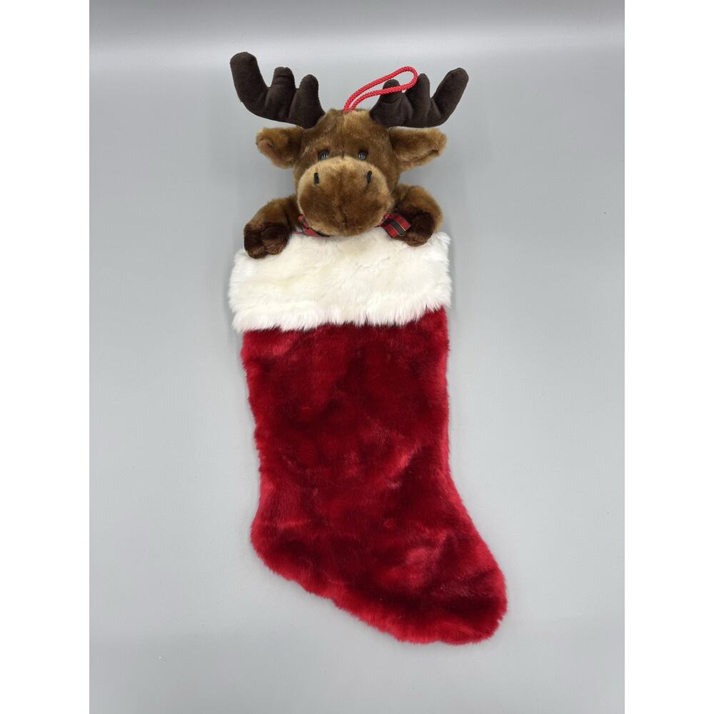 Christmas Stocking Plush Moose Reindeer Kids Of America
